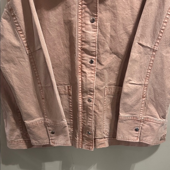 Old Navy Pink Denim Jacket with Brown Corduroy Collar - Picture 5 of 14